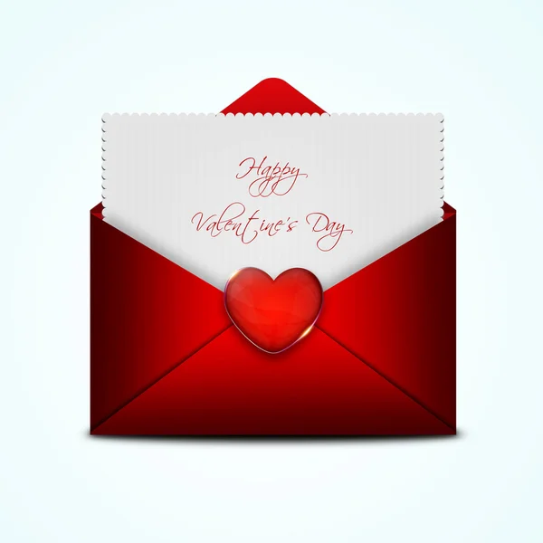 Валентинки в красном конверте — стоковое фото