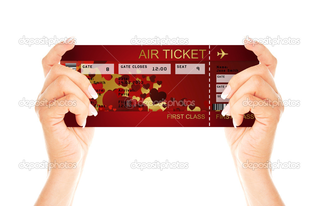 Valentine Fly Ticket Holded By Hands Stock Photo C Ayo888 39277825