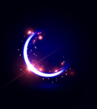 Ramazan kareem kartı moon ve mercek parlamaları 