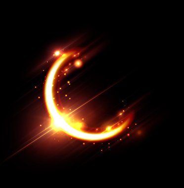 Ramazan kareem kartı moon ve mercek parlamaları 