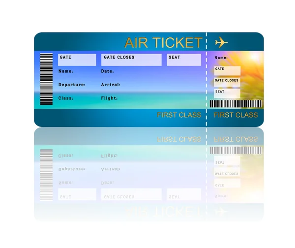 Airline boarding pass ticket with shadow isolated over white — Stock Photo, Image