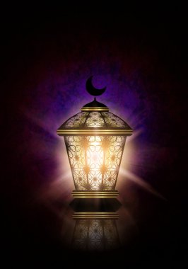 ramadan kareem background with shiny lantern clipart