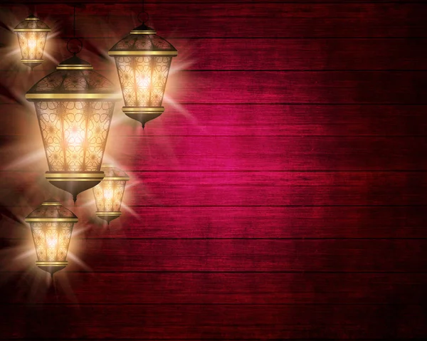 Ramadan kareem tło z latarniami błyszczący — Zdjęcie stockowe