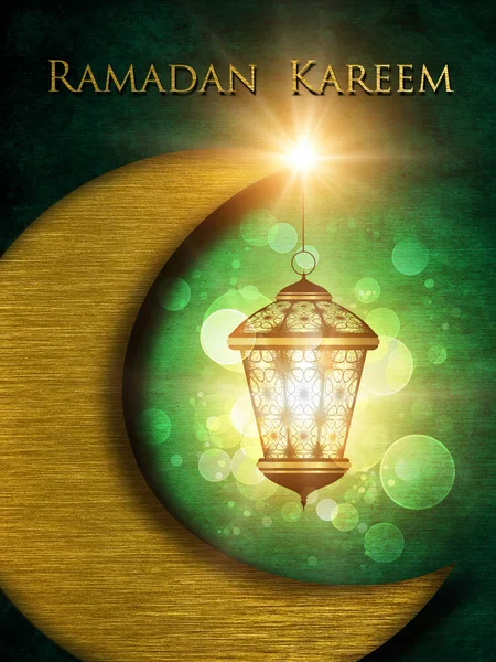 Fond kareem Ramadan avec lanterne brillant — 图库照片