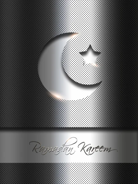 Metalen glanzende achtergrond met ramadan kareem wensen — Stockfoto