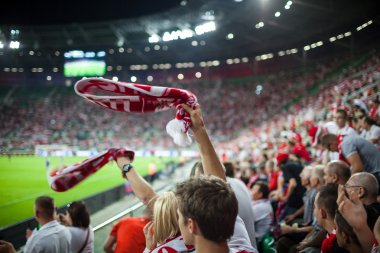 Wroclaw - 11 Eylül: Polonyalı destekçileri Stadion Miejski