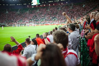 Wroclaw - 11 Eylül: Polonyalı destekçileri Stadion Miejski