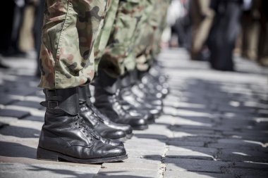 Army parade - boots close-up clipart