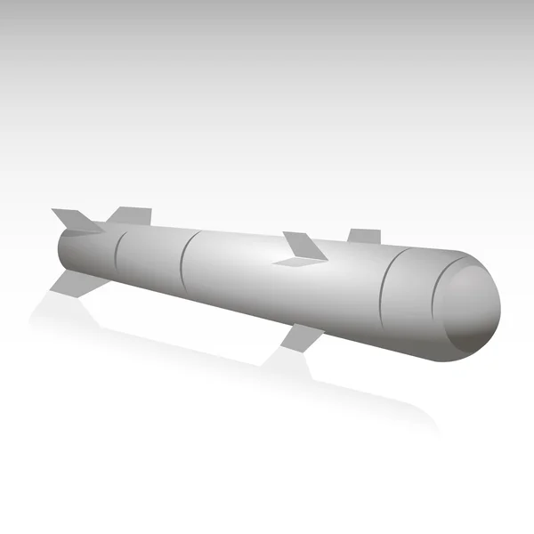 Torpedo op grijze achtergrond — Stockvector