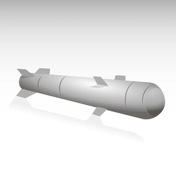 Torpedo sobre fondo gris — Vector de stock
