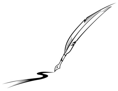 Feather writing clipart