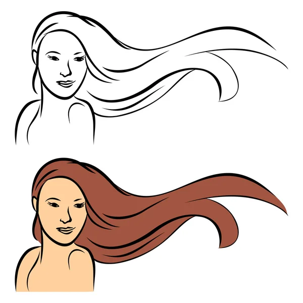 Long hair — Stock Vector