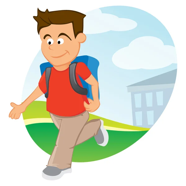 Boy with backpack — Stock Vector