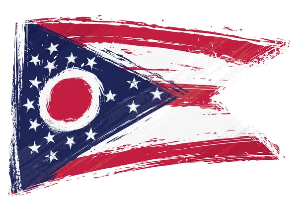 Grunge Ohio bandiera — Vettoriale Stock