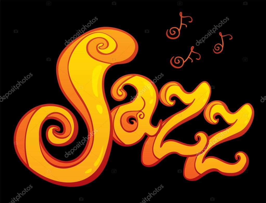 Jazz with music notes in graffiti style