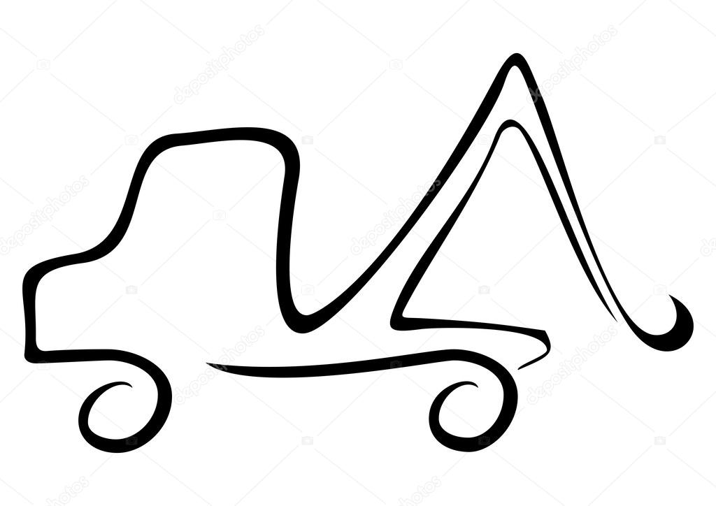 Illustration of tow track isolated on white background