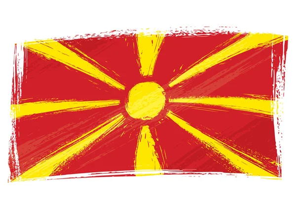 Grunge Macedonia Bandeira — Vetor de Stock