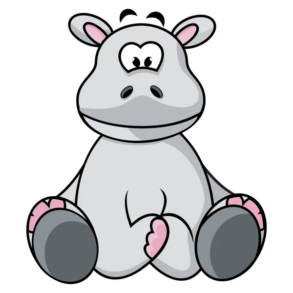 Schattig hippo — Stockvector