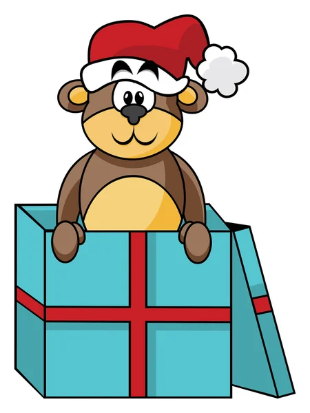 Teddy in box — Stock Vector