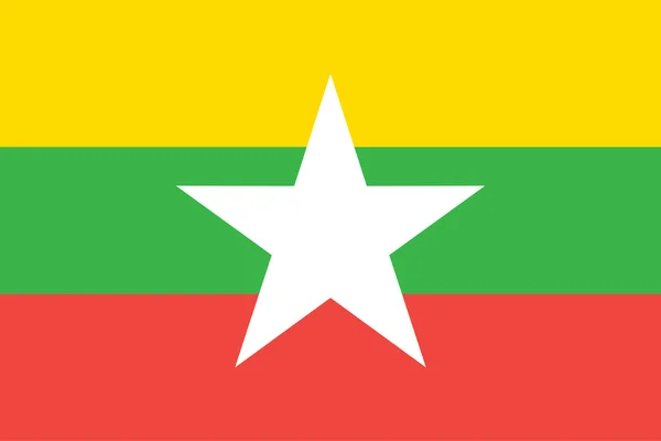 बर्मा म्यांमार ध्वज — स्टॉक वेक्टर