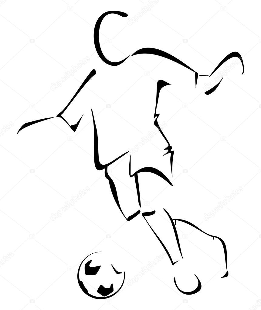 Man with the ball playing soccer