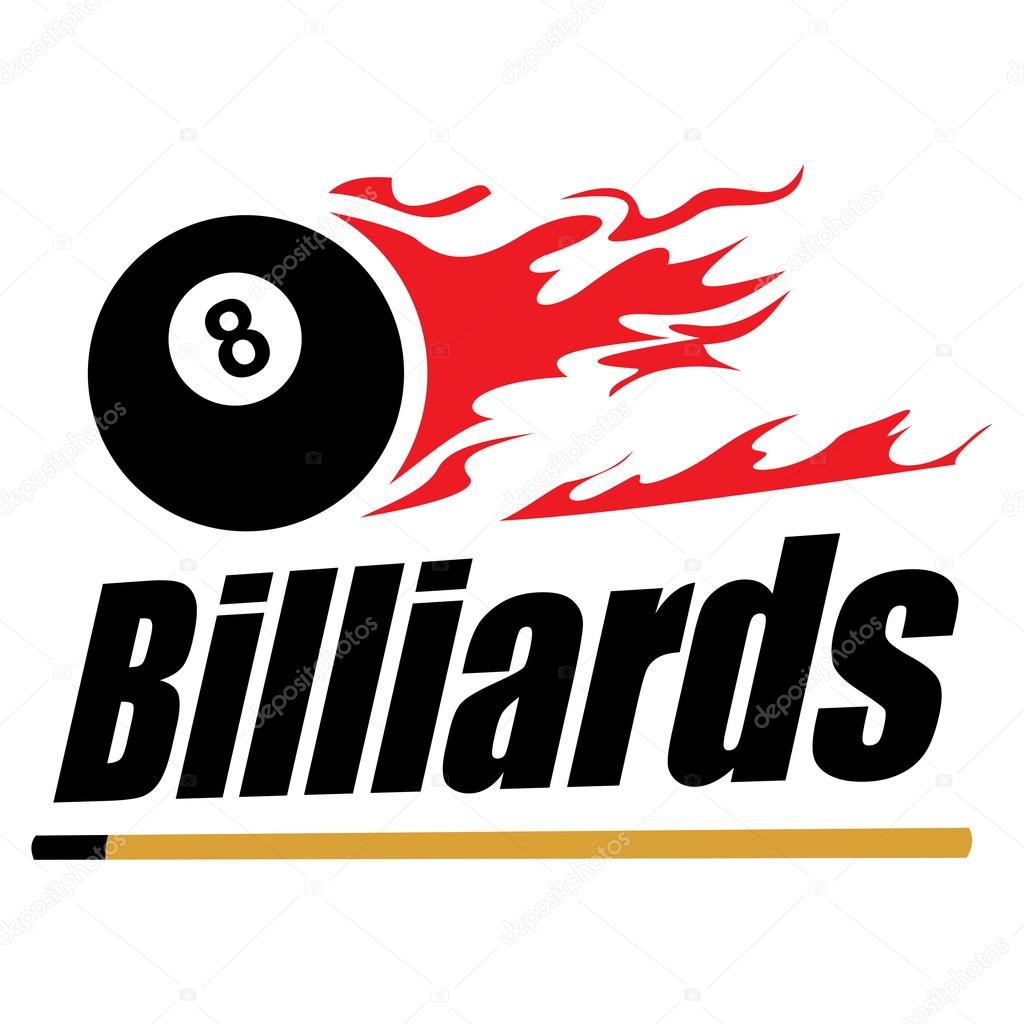 Design with billiards symbol isolated on white