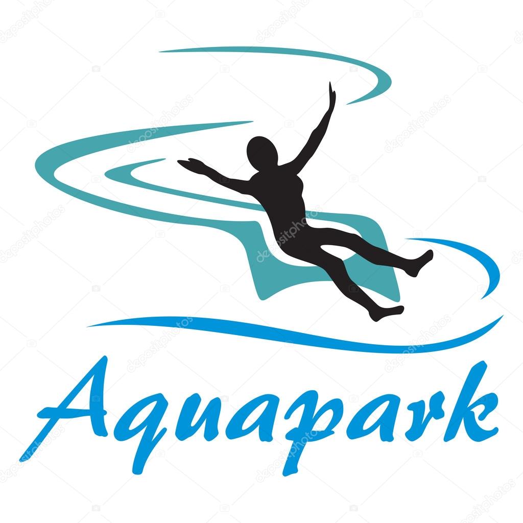 Design for aquapark isolated on white