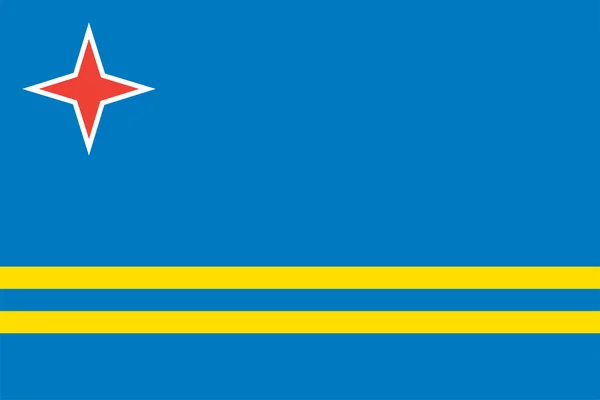 Aruba flagga — Stock vektor