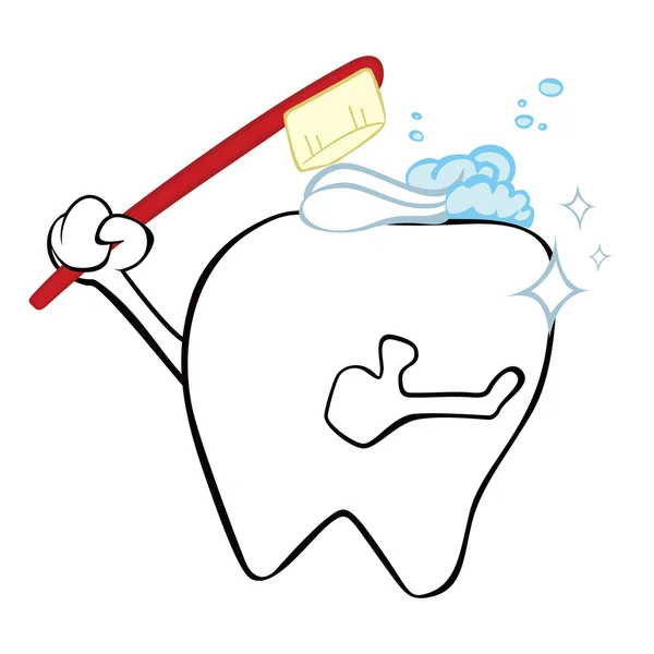 Limpieza de dientes — Archivo Imágenes Vectoriales