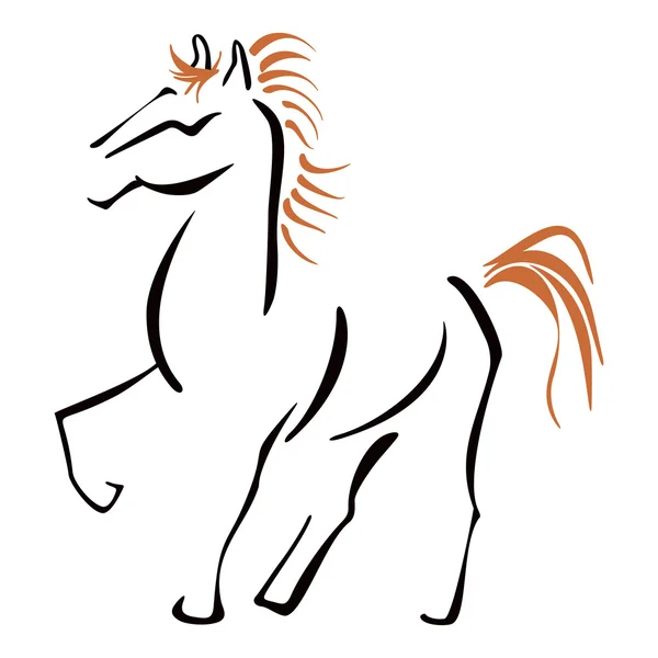 Stallion at sketch — Stock Vector