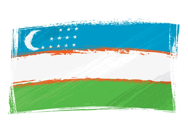 Vlajka Uzbekistánu grunge — Stockový vektor