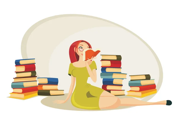 Reading a book — Stock Vector