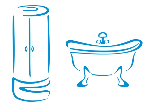 Symboles salle de bains — Image vectorielle