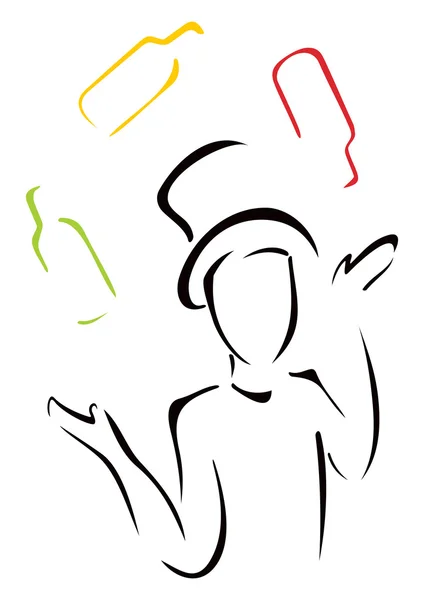 Élégant jongleur — Image vectorielle