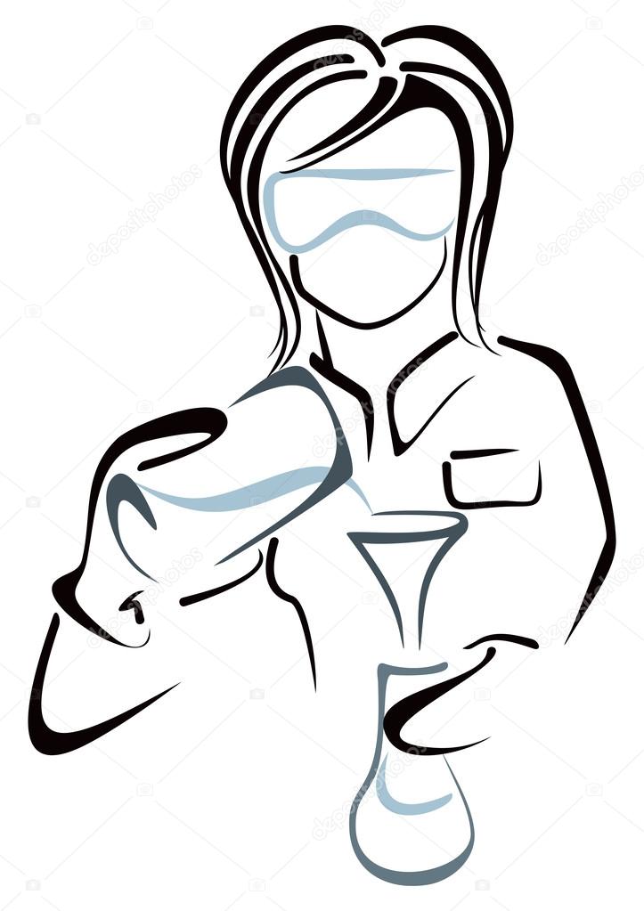 Person in the laboratory making experiment