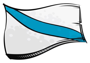 Galiçya Özerk Topluluğu Ulusal Bayrağı grafiti boya tarzında oluşturuldu