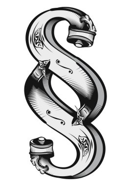 Paragraph symbol created in old vintage style