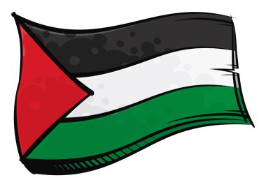 Palestine national flag created in graffiti paint style