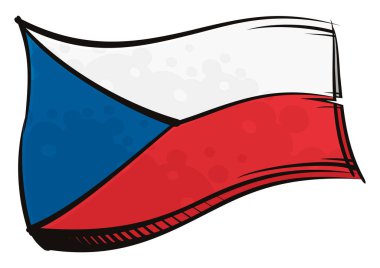 Czech Republic  national flag created in graffiti paint style clipart