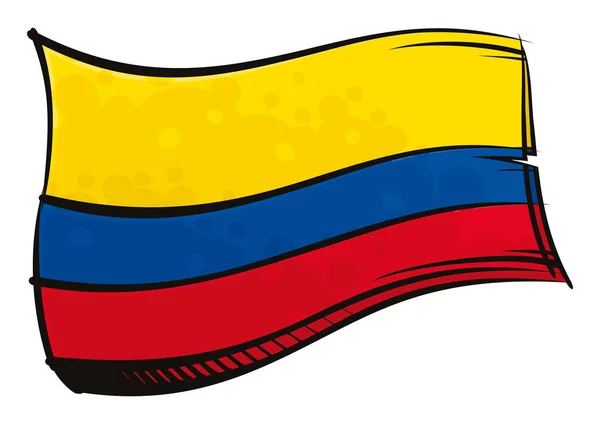 Bandeira Nacional República Colômbia Criada Estilo Pintura Grafite — Vetor de Stock