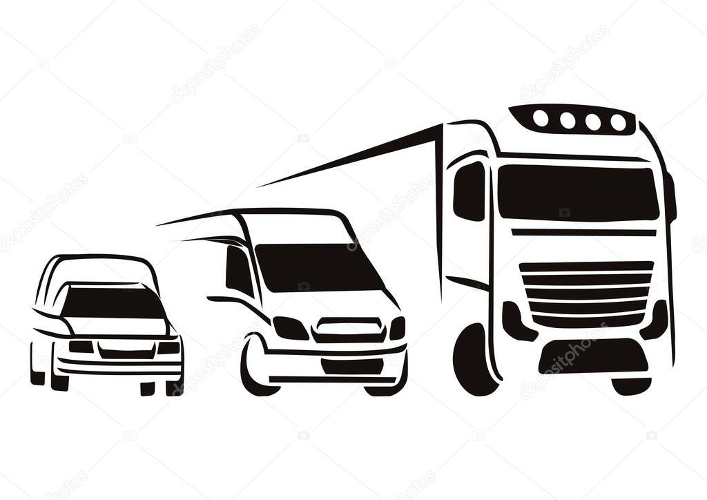 Delivery company with different types of vehicles