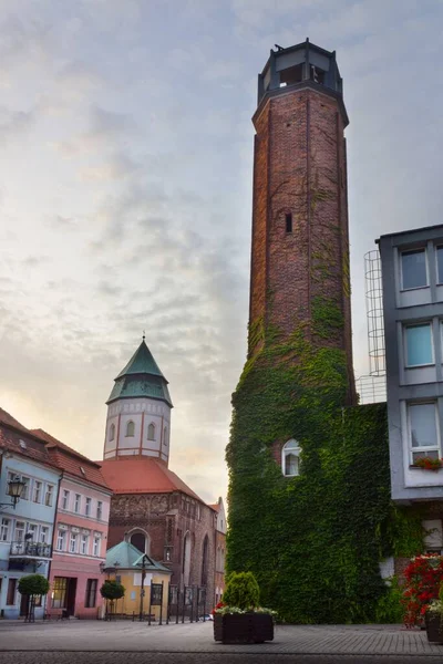 Historischer Turm Des Rathausgebäudes Kozuchow Polen — Stockfoto
