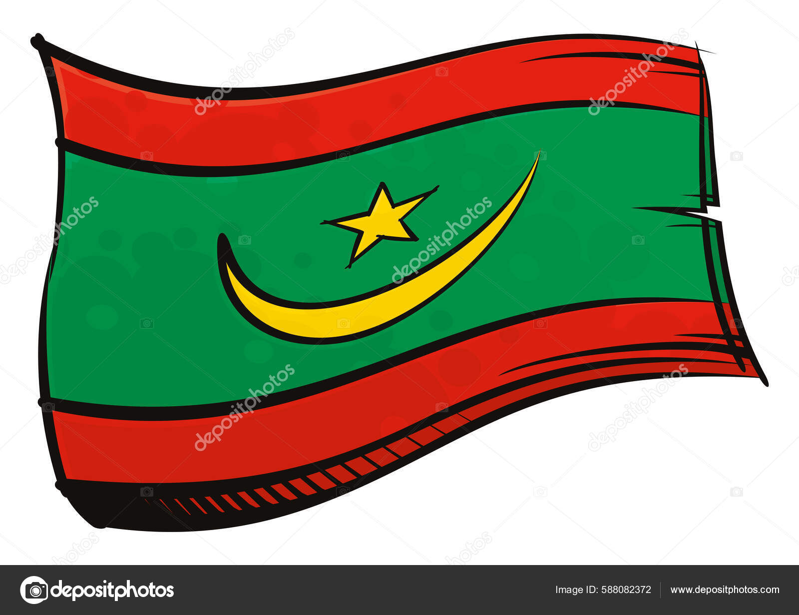Drapeau National République Islamique Mauritanie Créé Dans Style Peinture  Graffiti Vecteur par ©oxygen64 588082372