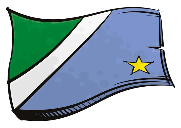 Etat Brésilien Mato Grosso Sul Drapeau National Créé Dans Style — Image vectorielle