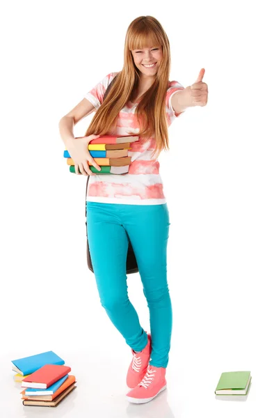 Young girl with books — Stock Photo, Image