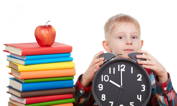 Kind und Uhr, Zeitkonzept — Stockfoto