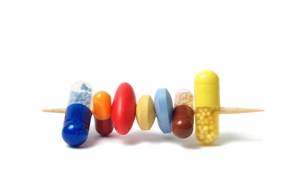 Pills on a Toothpick — Stock Photo, Image