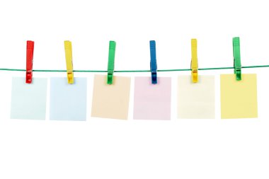clothespins ile boş mesaj kartları