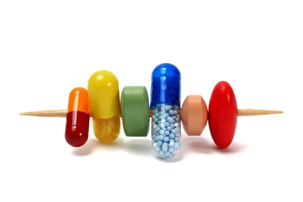 Pills on Toothpick — Stock Photo, Image