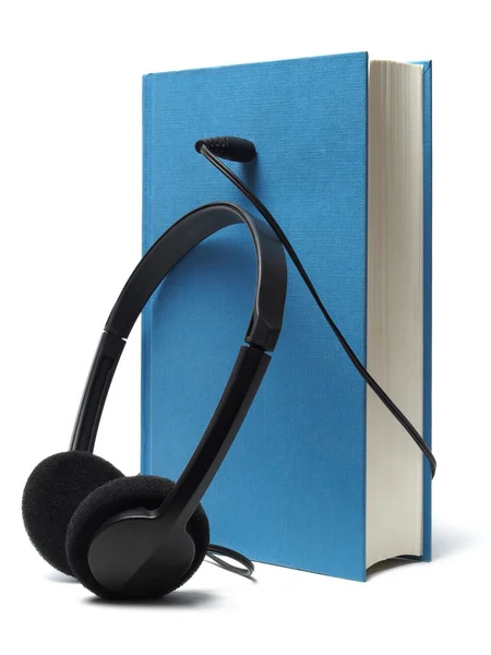 Audiobook and Headphones — Stock Photo, Image